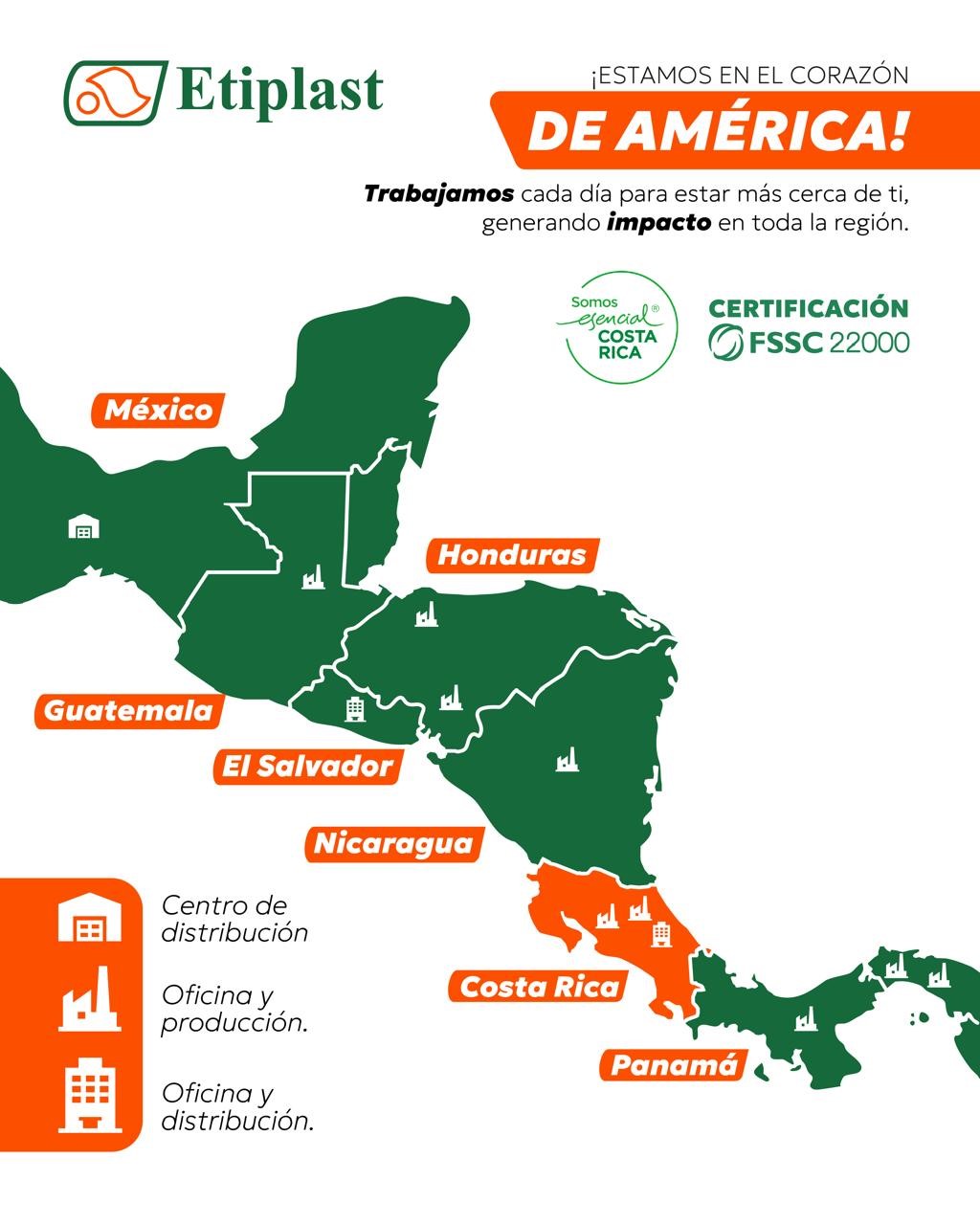 Presencia regional de Etiplast